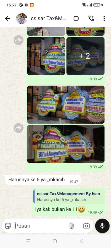 Testimonial papan bunga PADANG PARIAMAN